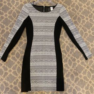 H&M Black & White Bodycon Dress
